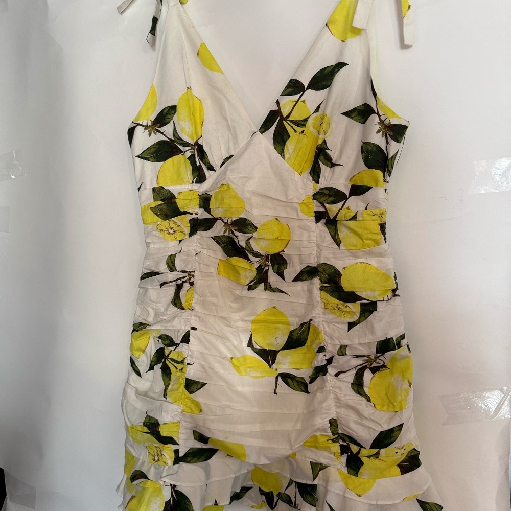 NWT White Dress with Lemon Pattern
